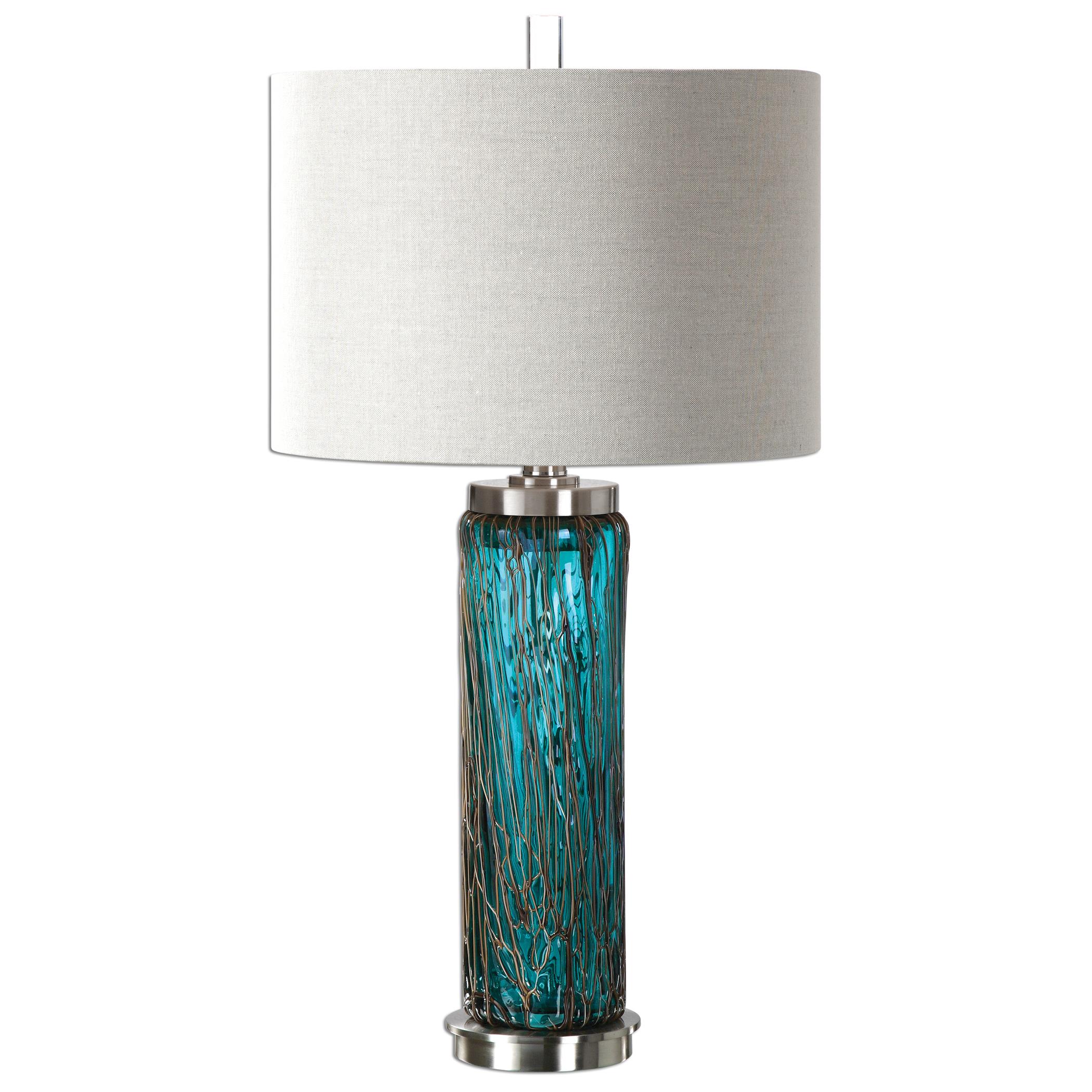 Uttermost Table Lamps Almanzora Blue Glass Lamp Wayside Furniture